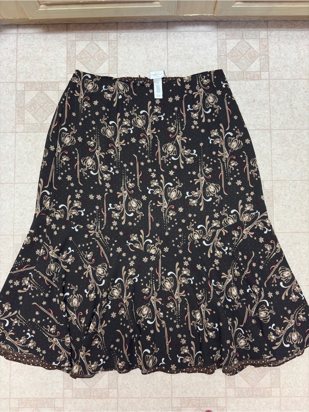 Emma James Reversible MIDI Skirt Floral Paisley & Hexagon Geo Women’s 16W